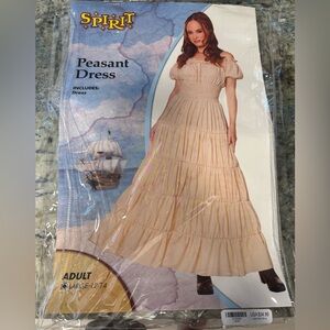 Spirit Beige Off-Shoulder Maxi Dress